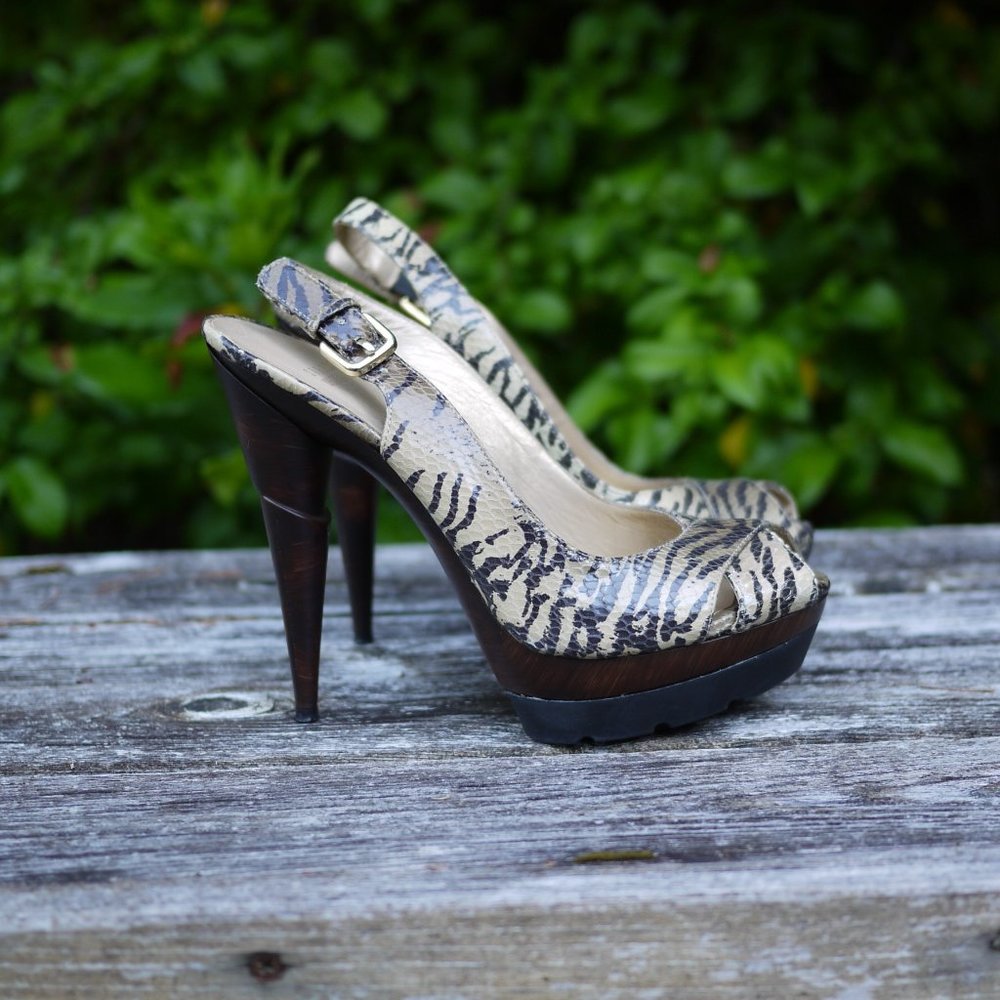 Stuart Weitzman Wessex Animal Print Platform Heels